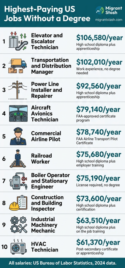 Highest-Paying Jobs Without a Degree in North America 1